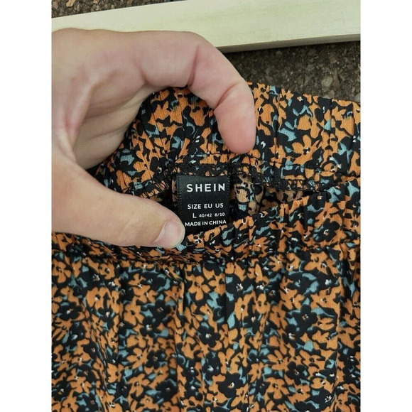 SHEIN Boho Floral festival Midi Slip Skirt SZ L - Picture 3 of 6